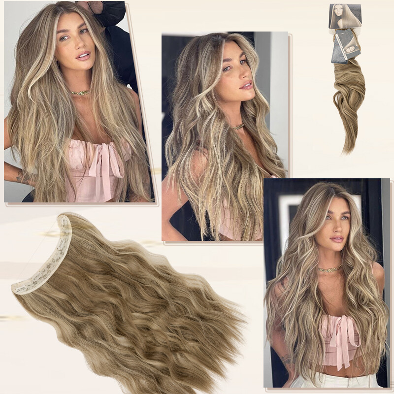 Secret Wire In Hair Extension Elastic Band Miracle Ring Clip 100% Thick As Human
