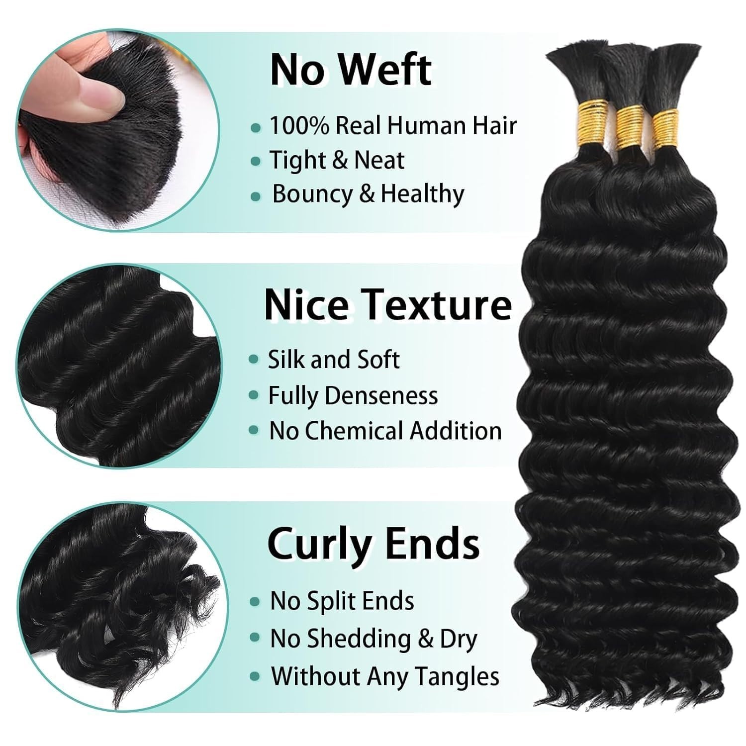 Versatile 110g Deep Wave Bohemian Curly Hair – 20 Inch for Braiding Glam