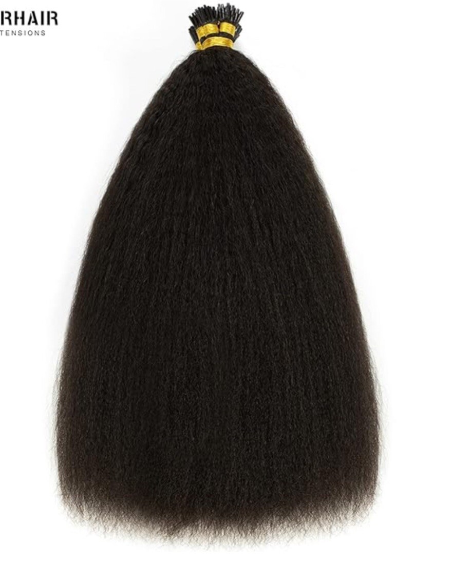 Lacer Kinky Straight Human Hair #1B Black 20 Inch 1g/Strand 100g