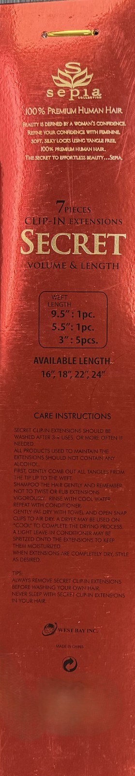 Sepia Secret Premium 100% Human Hair 14″ Clip-In Extensions 7pcs #18/22 Blend