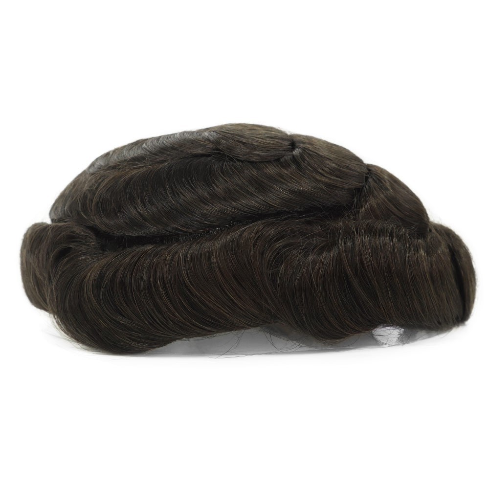 Men Toupee Hairpiece French Lace Hair System Replacement Men Poly Skin Wig 6×9