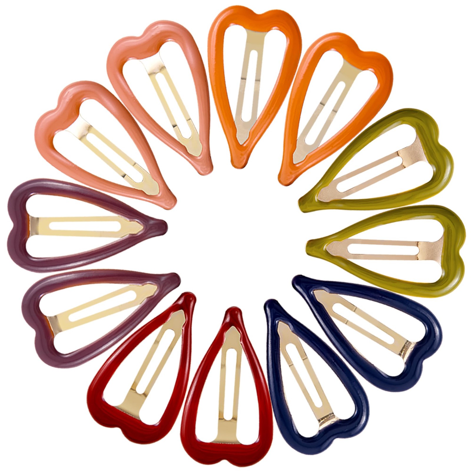 Cptots 12 PCS Metal Snap Hair 1 Count (Pack of 12), Bright Multi-colored