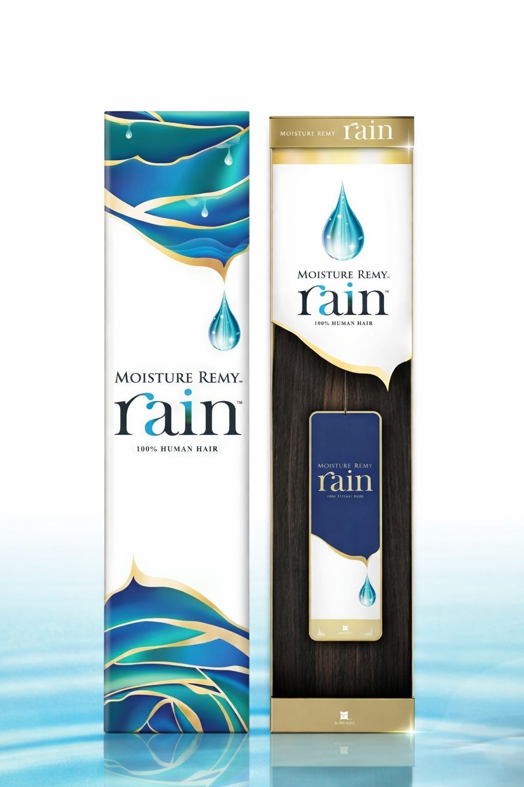 Rain Moisture Remy 100% Human Hair Straight Weaving 10S Inch Color 1, 1B,2, & 4