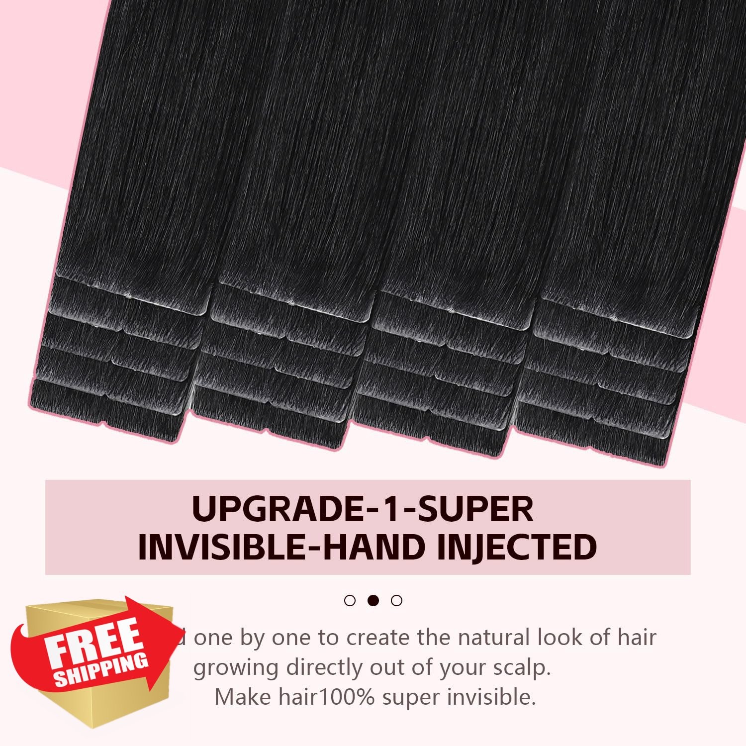 Sweetmet Pro3.0 Tape Hair Extensions Jet Black #1 18in 20pcs 40g Human Hair