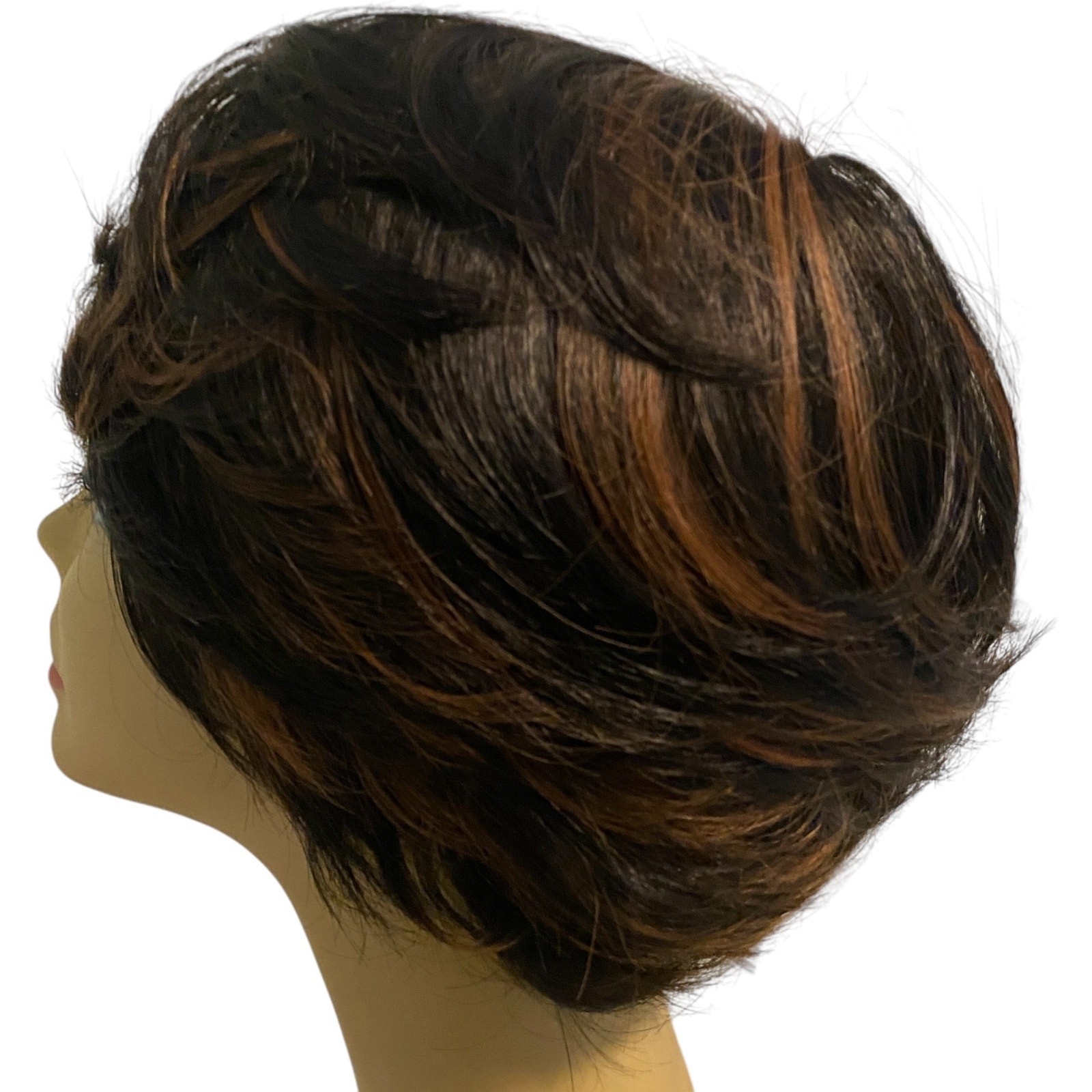 ASHRO 6935059 Soft Wavy Wig Synthetic Dark Brown Copper Heat Resistant Avg NWT