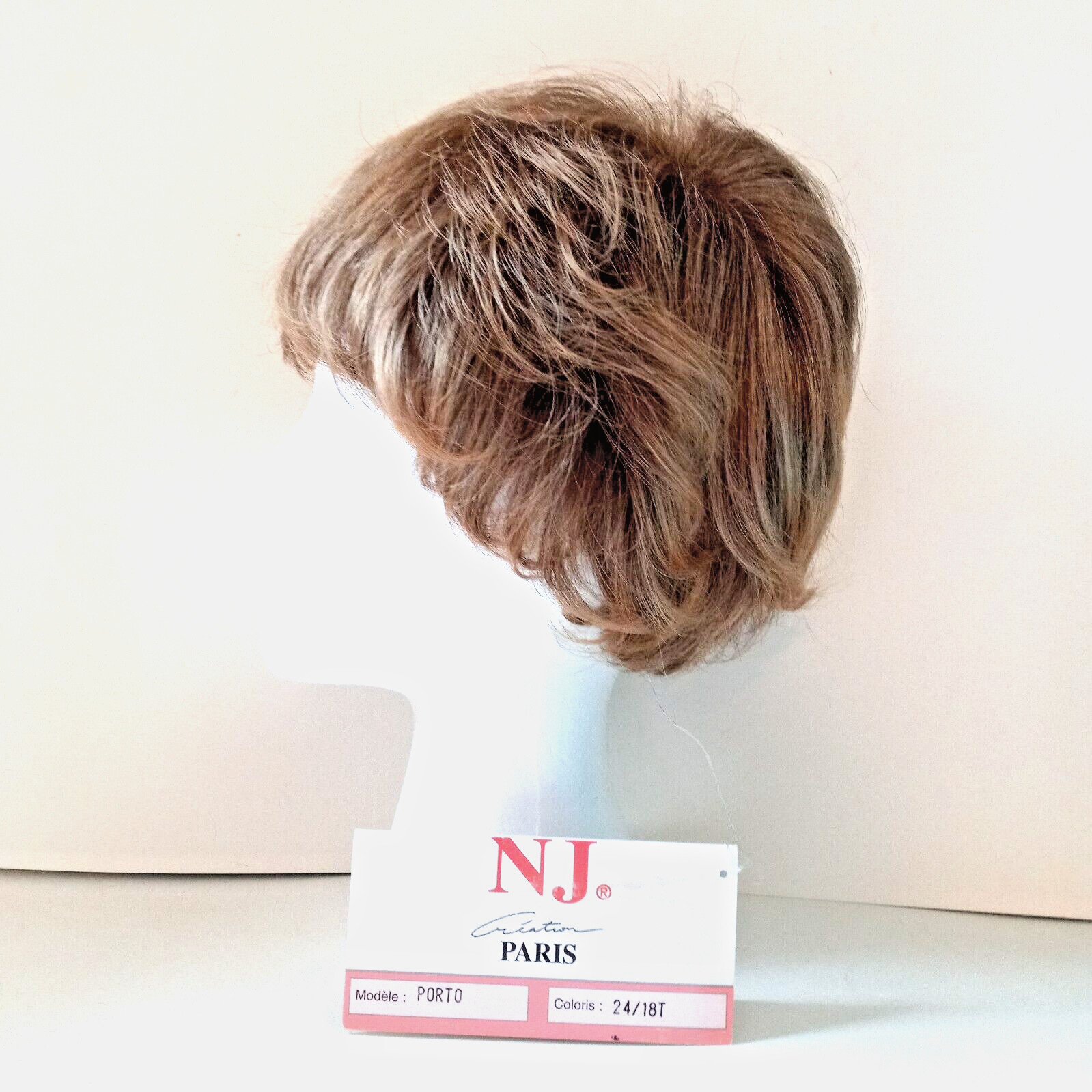 N J Creation Paris PORTO Wig Pixie Short Curly Ash Blonde Sunkissed Bangs NEW