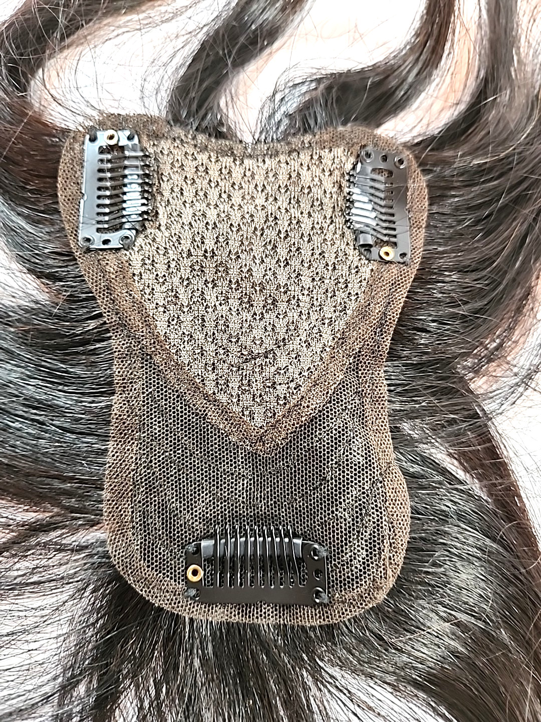 12″ Clip In 100% Human Hair Piece Straight Topper Wiglet Toupee 1B Natural Black