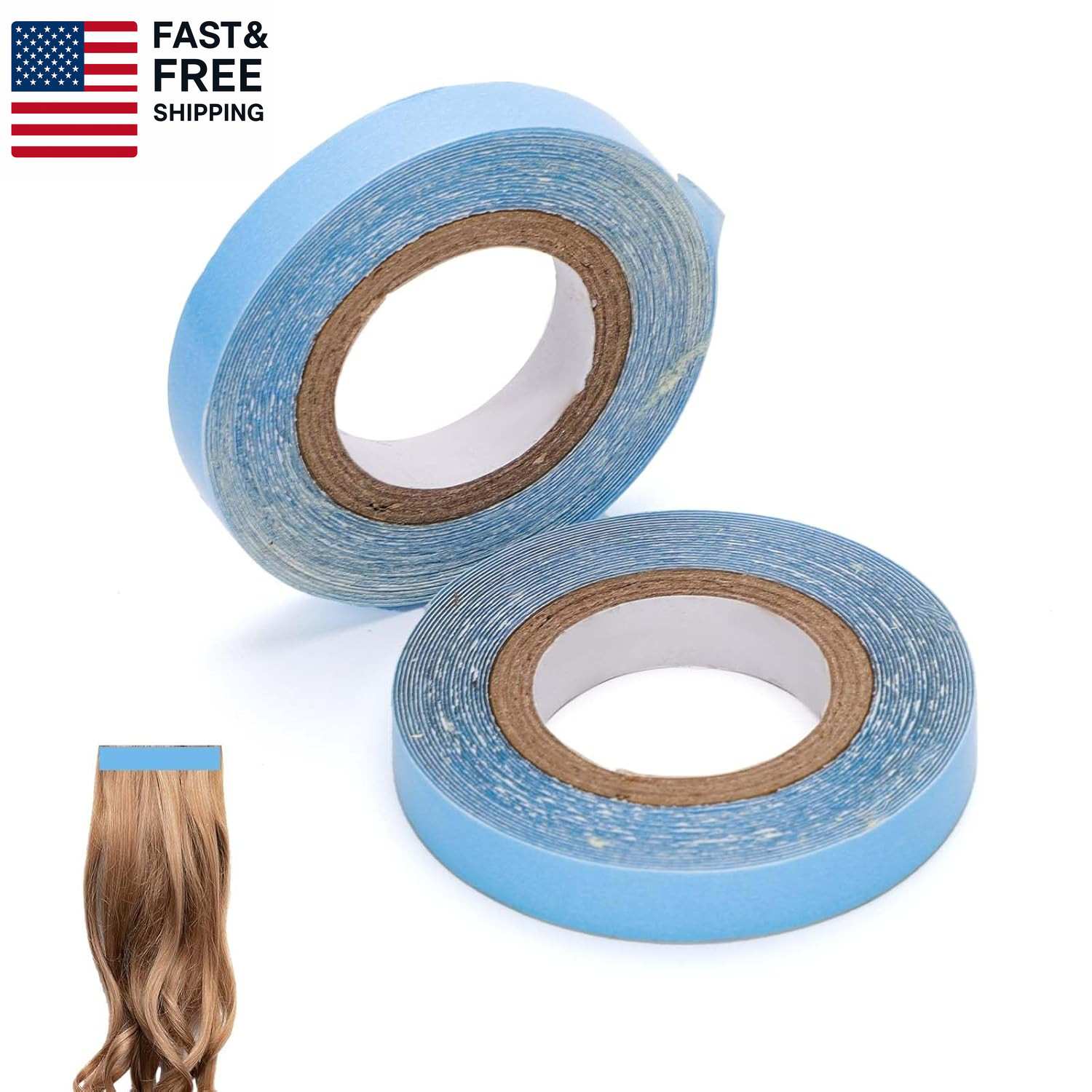2 Rolls Hair Extension Tape, 9.84 Feet Hair Wig Tape Double Sided Adhesive Tape