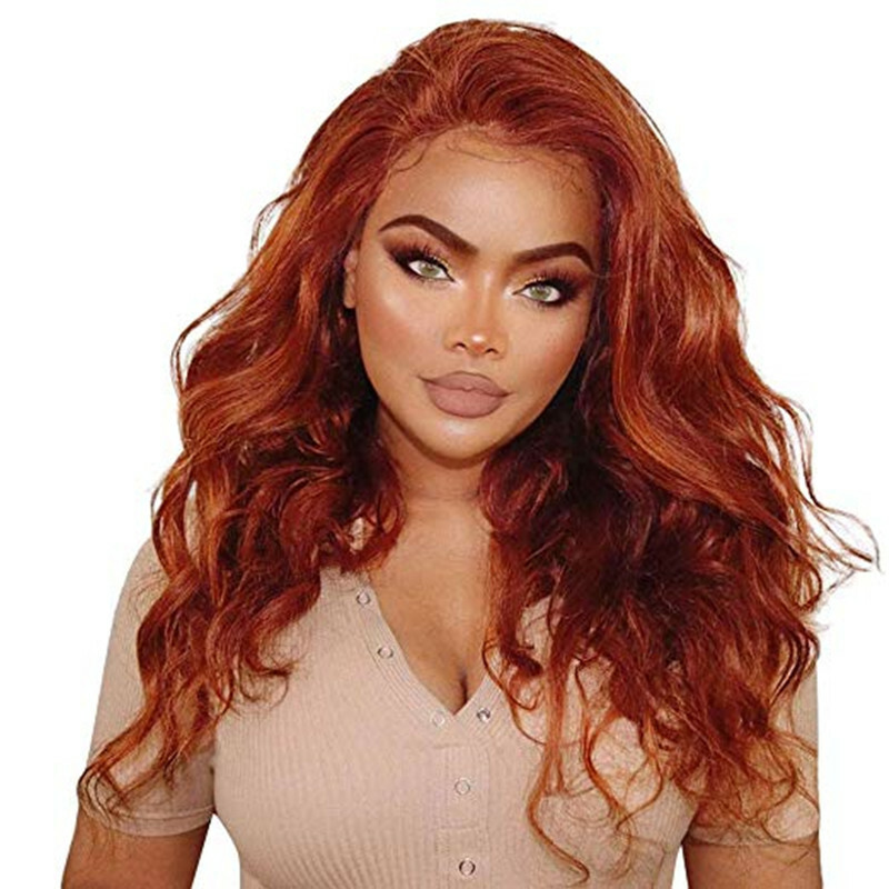 Long Wavy Curly Wigs Copper Red Full Wigs Synthetic Wigs Cosplay Party Halloween