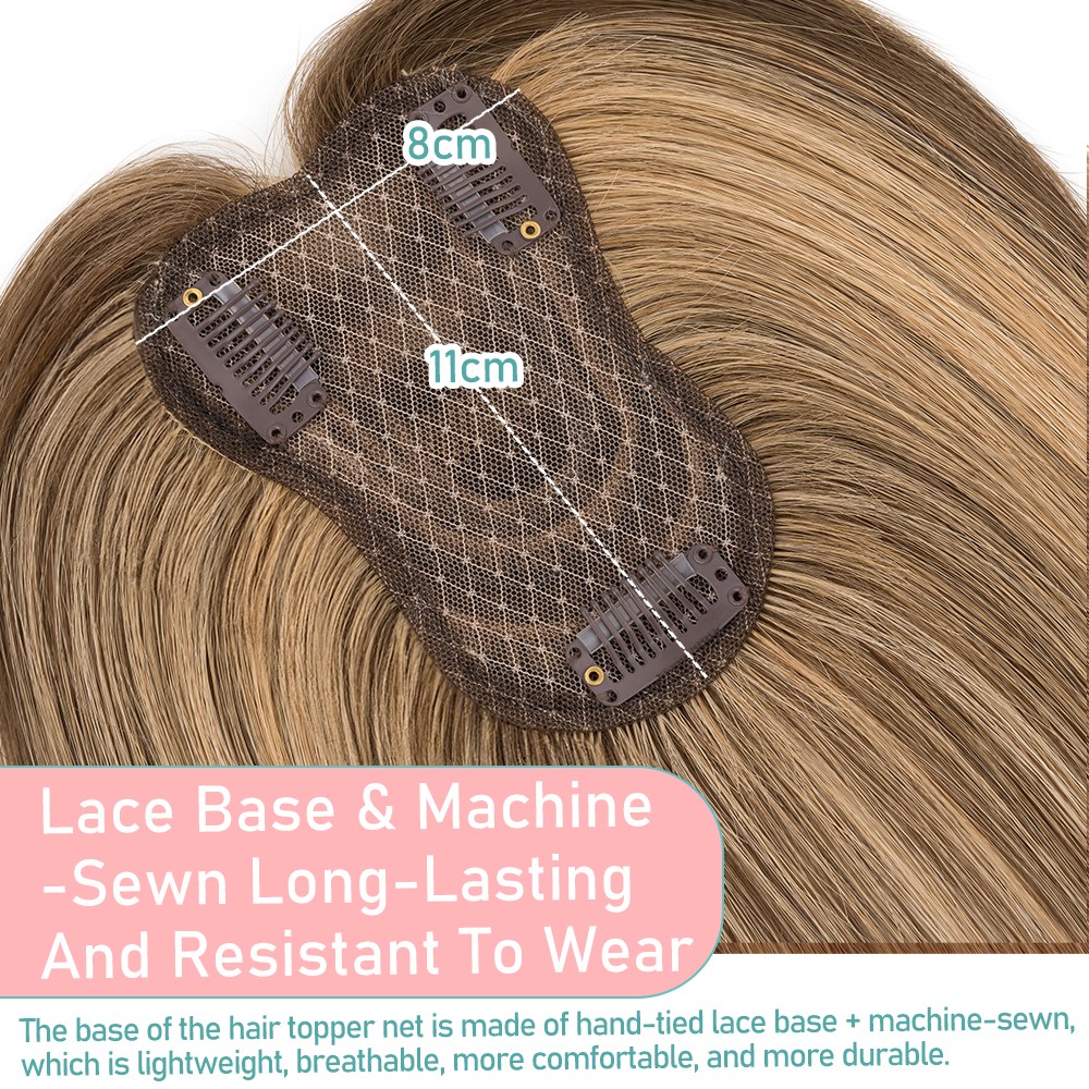 Clip in 100% Remy Human Hair Extensions Curtain Bang Hairpiece Lace Base Topper