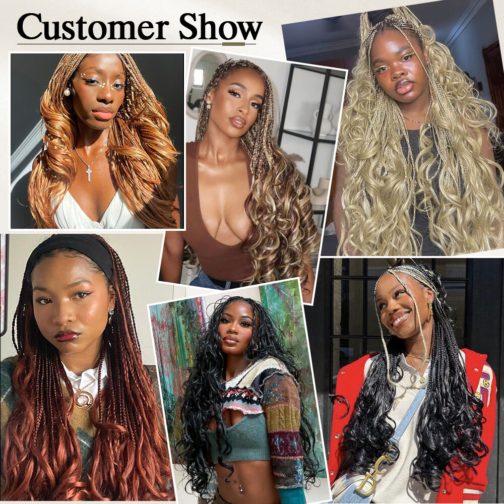 OMBRE Thick French Curl Loose Wave Braids Hair Pre-Stretched Crochet Extensions