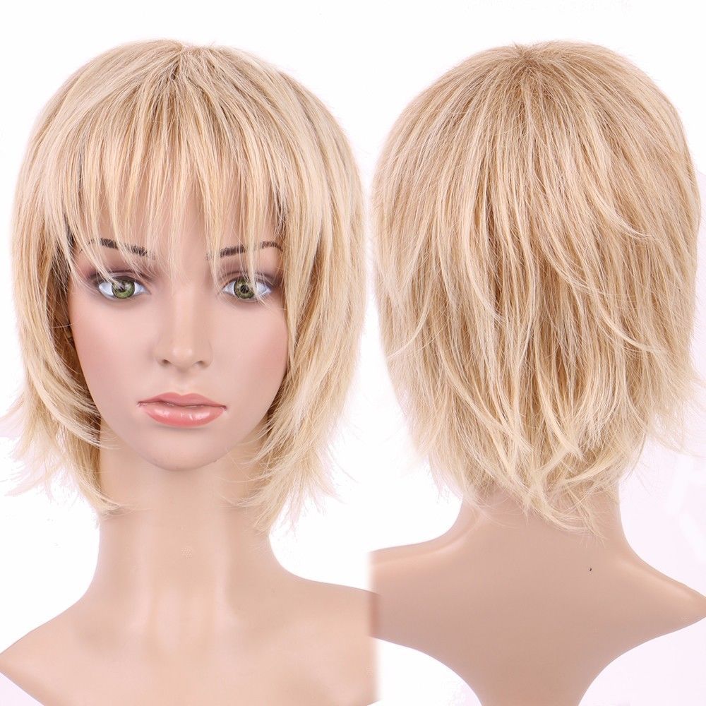 Women Short/Long Wig Natural as Human Hair Synthetic Party Daily Black Blonde US