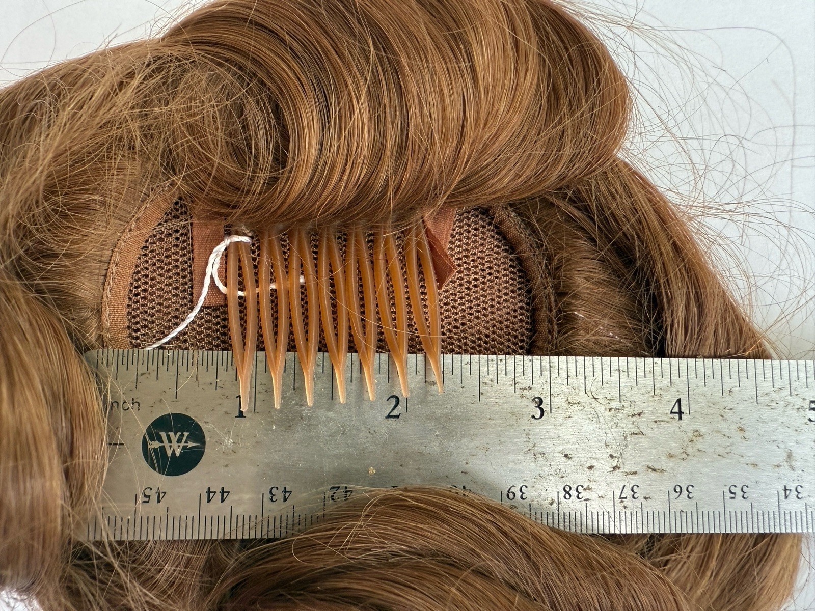 100% Human Hair Wiglet Light Brown 10 Messy Curly Swirls Clip Back Extension New