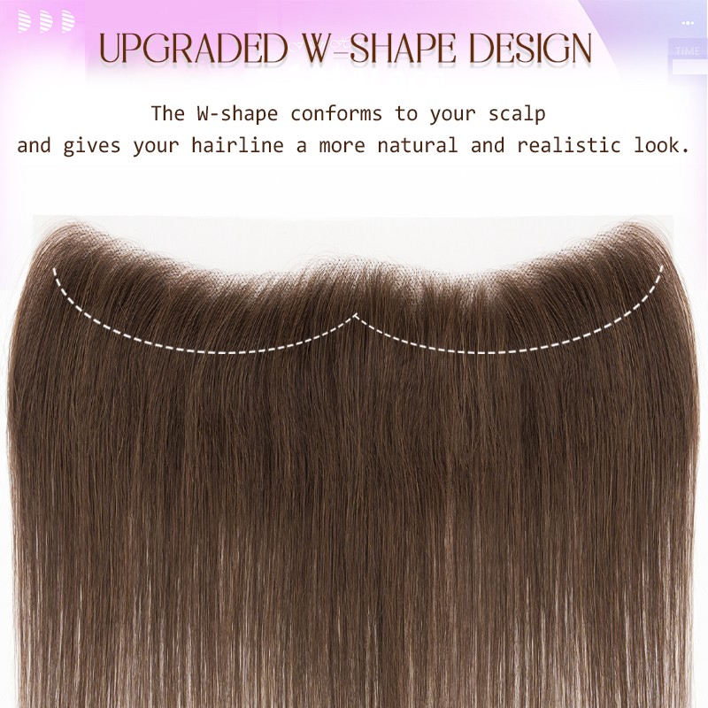 Men/Women’s Hairline Forehead Hairpiece Toupee Remy Human Hair Front Top Piece