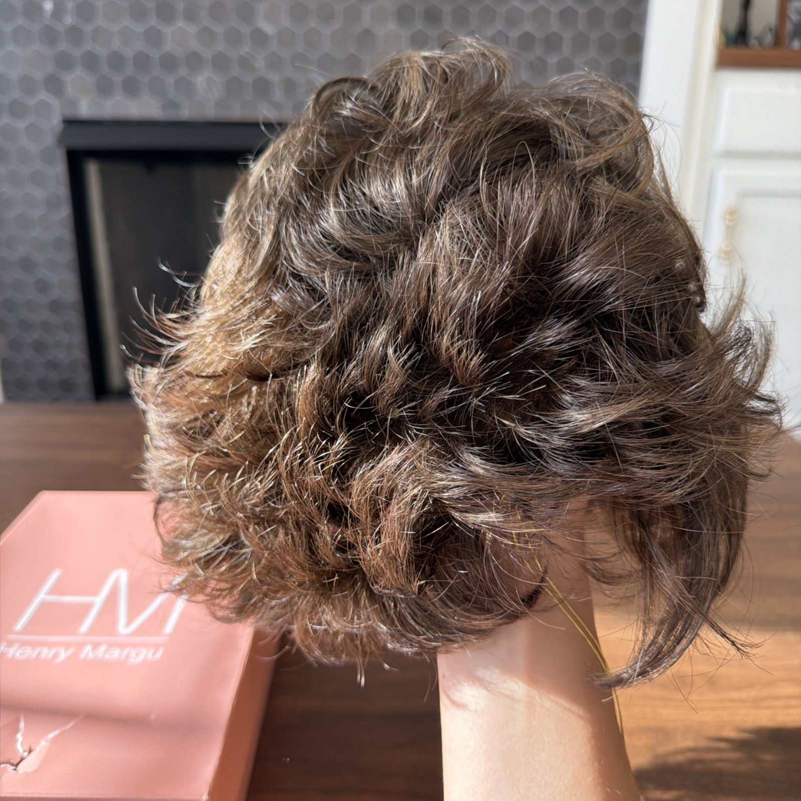 Henry Margu Short Hair Brown Wig Unisex Chic Glam Soft Curls Modern