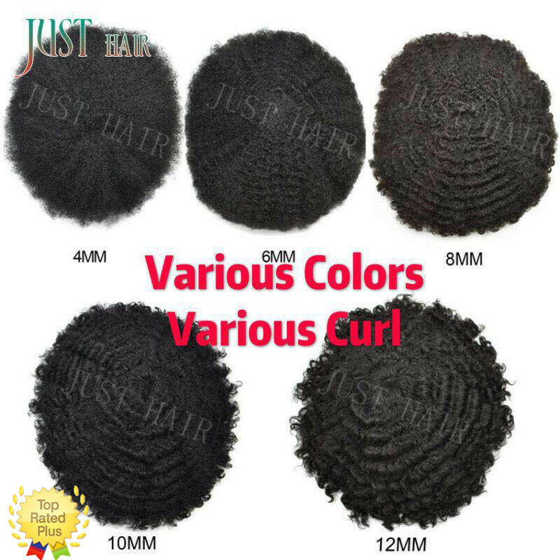 French lace Afro Curl Mens Toupee Africa America Black Mens afro Wig Poly Around