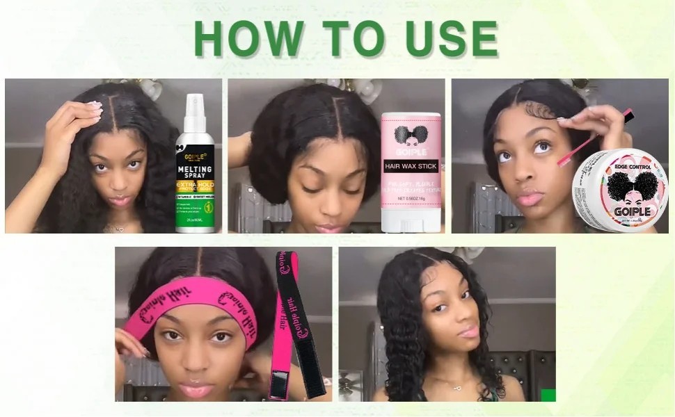 GOIPLE Wig Styling Kit Bonding Glue Wax Stick Edge Control Gel Long Lasting