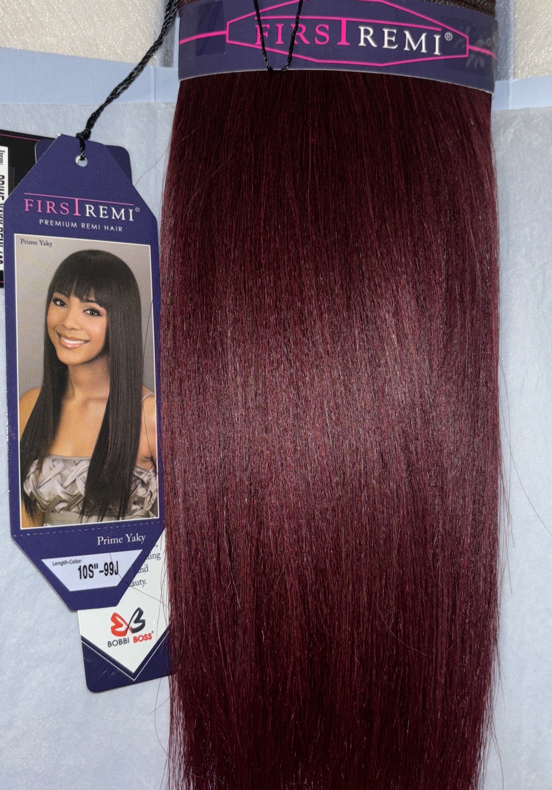 BOBBI BOSS First Remi Premium Human Hair, Prime Yaki Remi 10S” • 99J, NEW