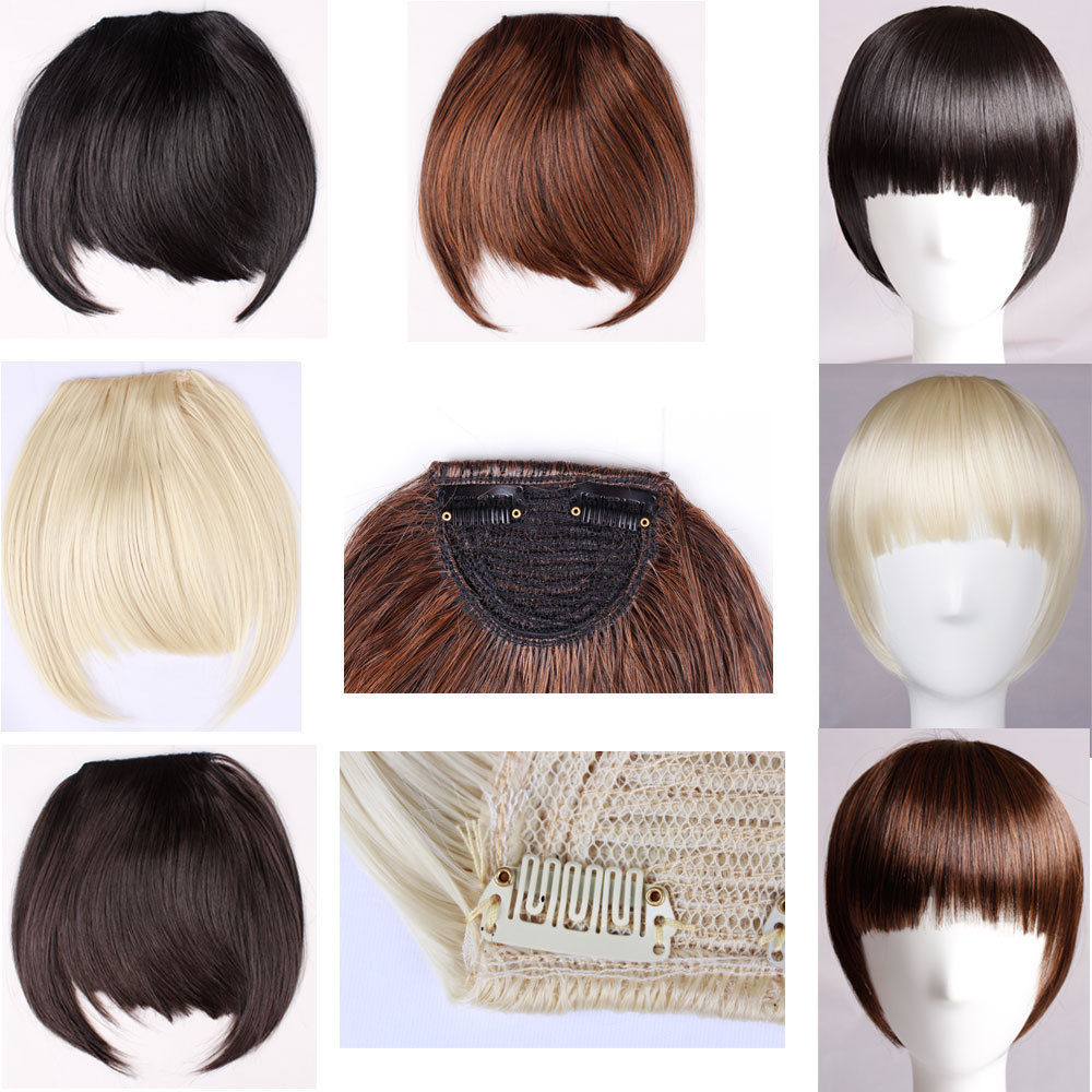 Clip in on Hair Neat Bangs Thick Hair Extension 35g Natural Fake Front Hairpiece