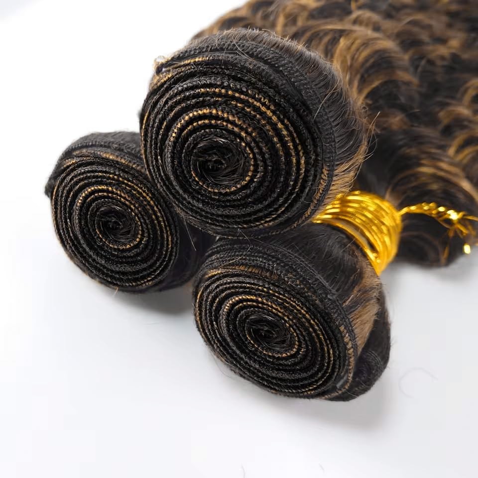 Dokksiiia Highlight Piano Color Ombre Bundles P1B/27 Deep Wave Human Hair