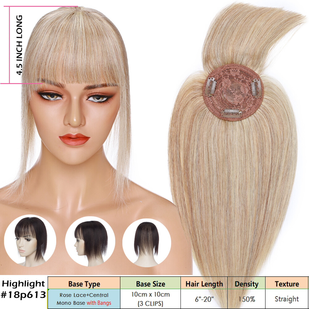 HOT Topper Silk Base Top Piece Toupee Hairpiece Real 100% Remy Human Hair Wiglet