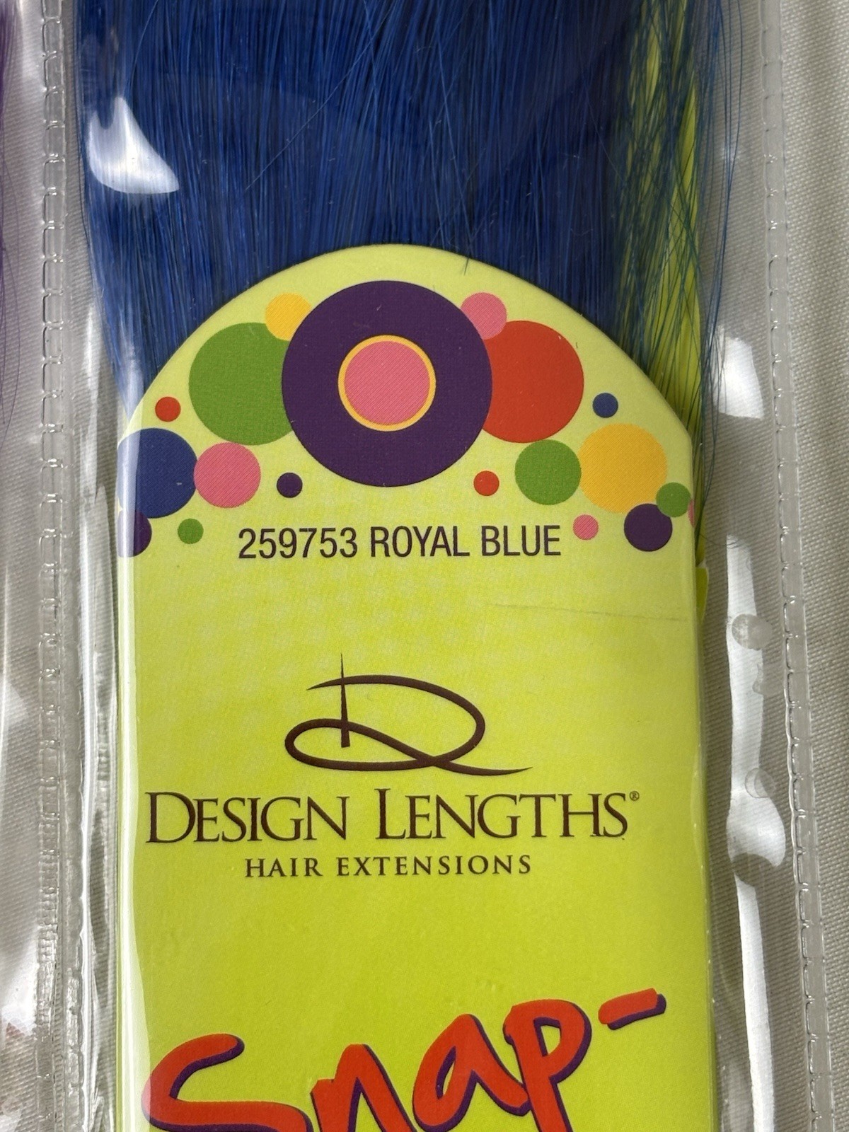 Design Lengths Snap It Hair Extensions Lot Of 6 Packs 3 Blue 2 Purple 1 Blonde