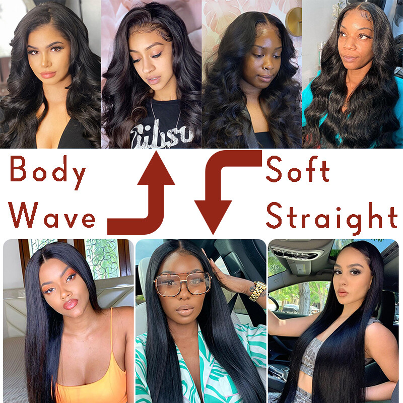 Unprocessed Brazilian Virgin Human Hair Bundles Weave Straight Body Wave 8-30 IN