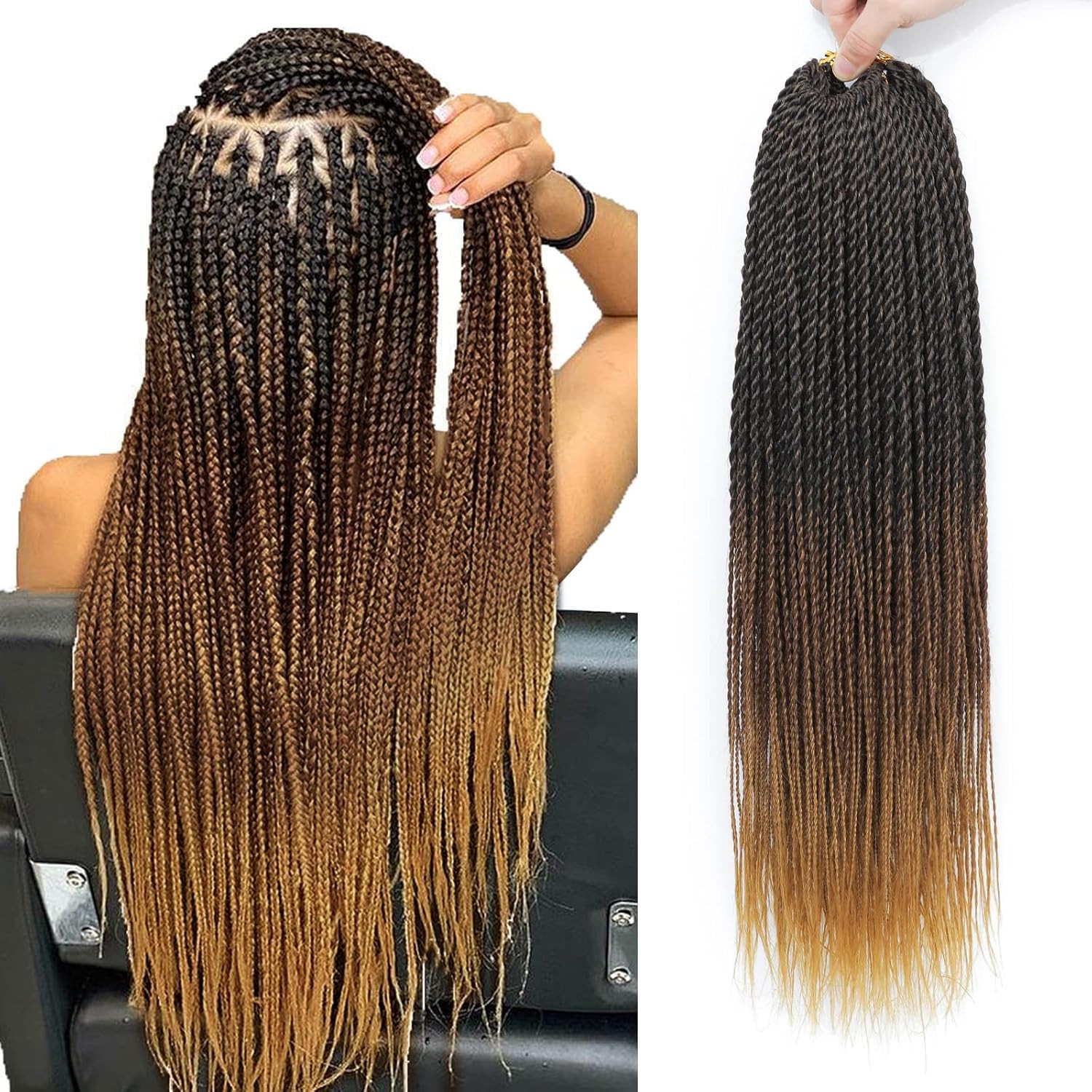 Senegalese Twist Crochet Hair Extensions for Protective Styles, Synthetic Fiber,