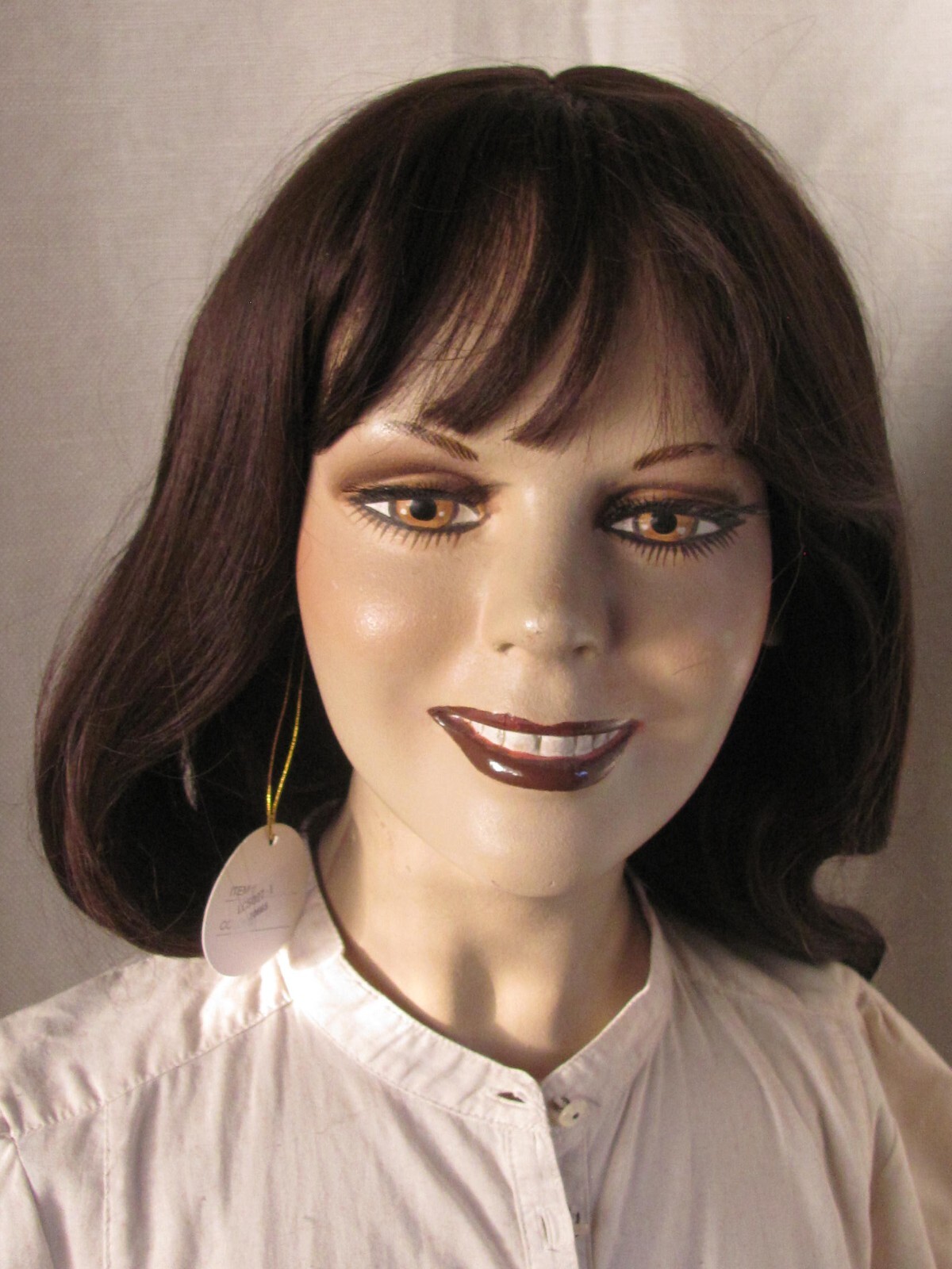 Ladies Long Darkest Brown Wavy Synthetic Wig Bangs E395 24″ Headband Included