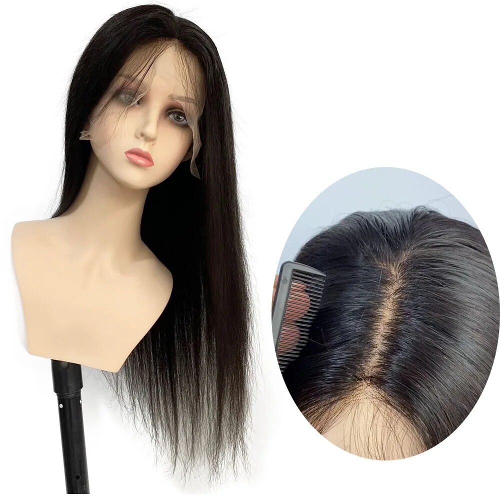 5″x5″ Silk Top Full Lace Wig Human Hair Straight Silk Base Lace Wig Black Brown