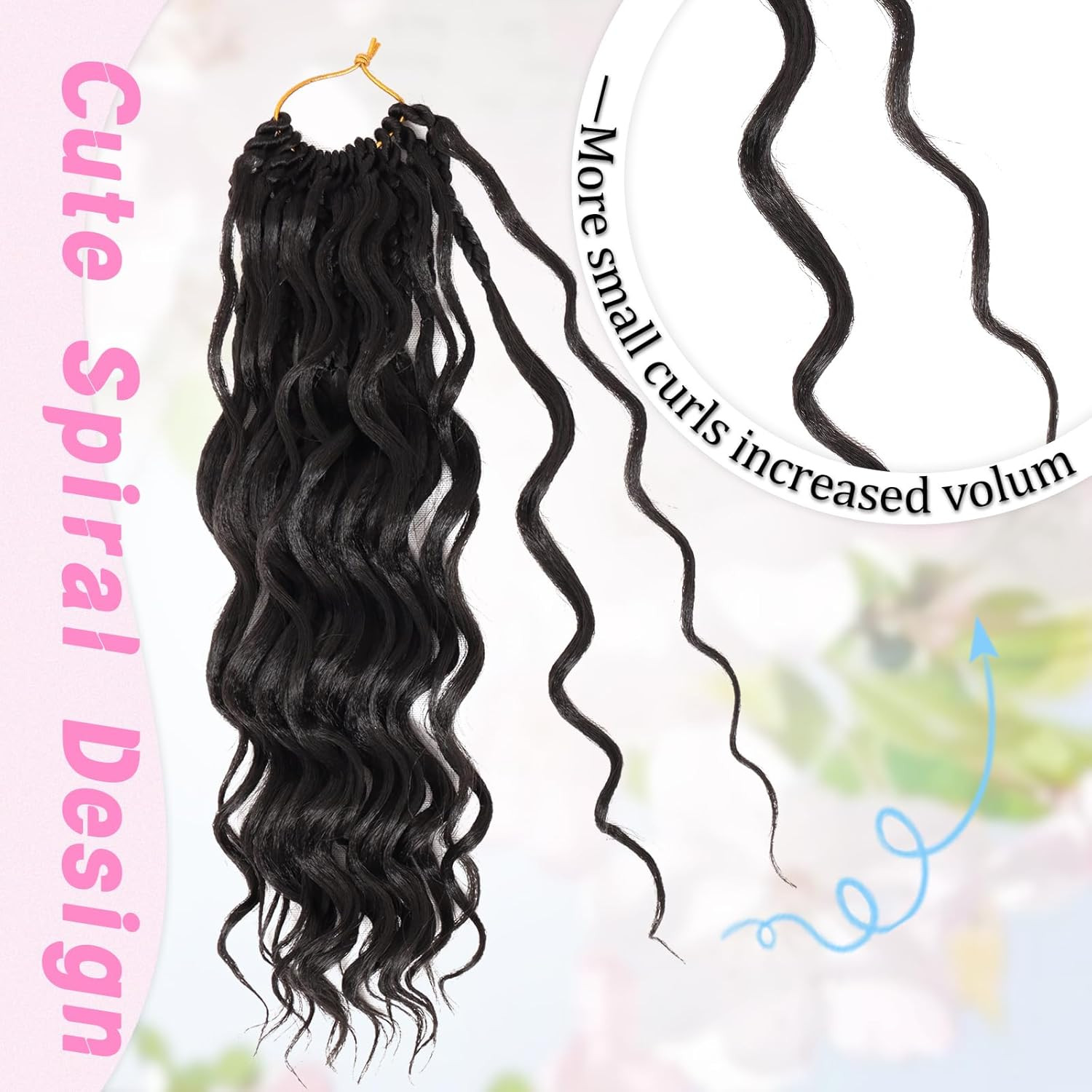 Pre Looped Deep Wave Crochet Hair 12 Inch 7 Packs Short Curly Black Pre Twisted