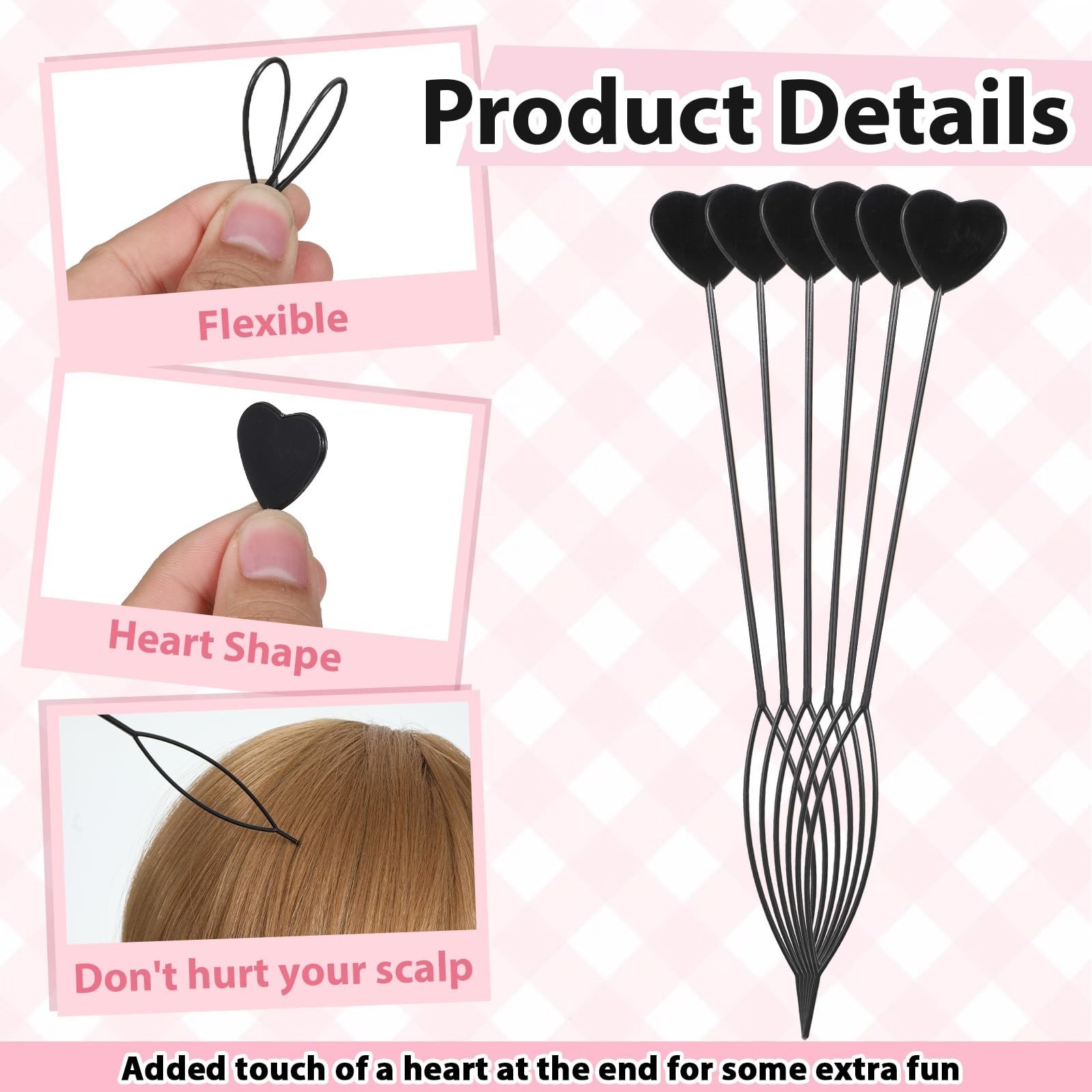 12 PCS Quick Hair Beader Tool, Black Beaders for Braids, For Girls Women Pony…