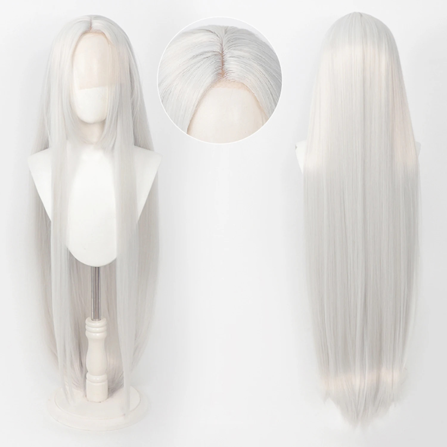 100Cm Long Straight Universal Hand Hooked Lace Front Wig Synthetic Hair Wig for