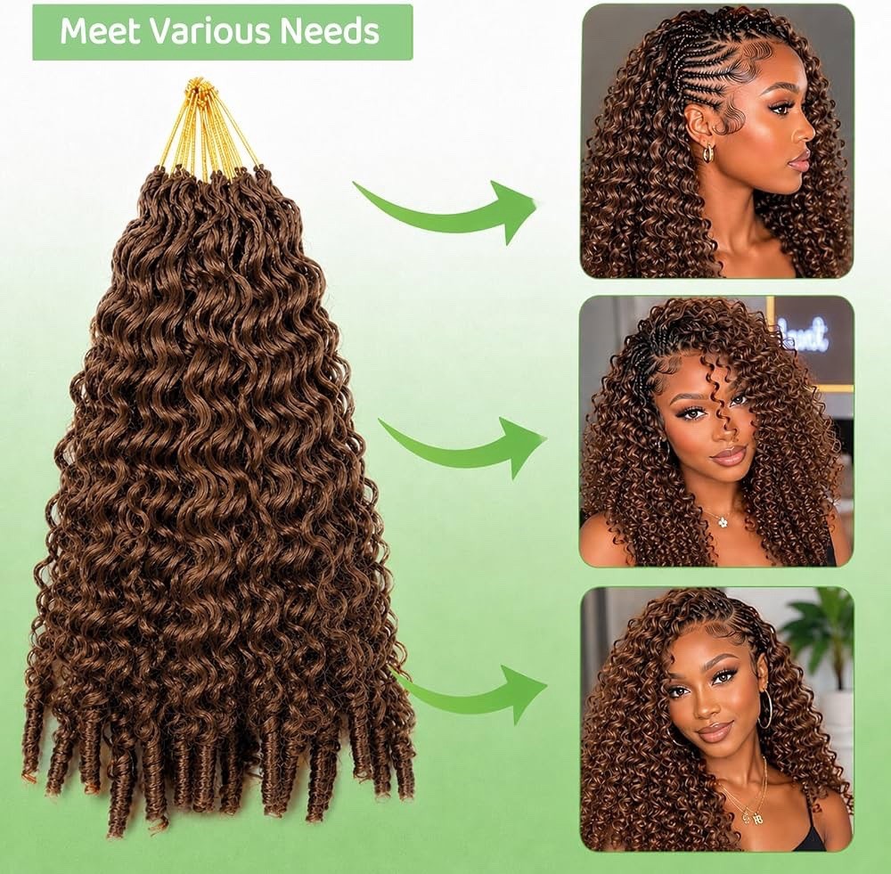 8 Packs Burmese Curly Crochet Hair 18 Inch Bohemian Knotless Pre-Separated #30