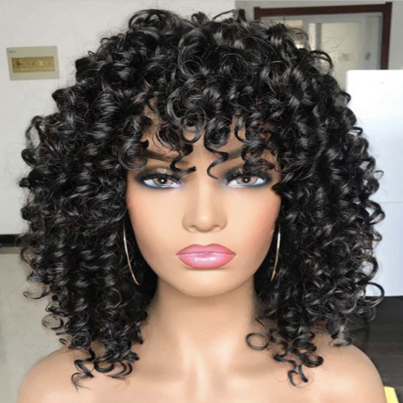 Curly Hair Wigs Cosplay SA Brazilian Fancy Short Full Wig Women Afro Curly Kinky