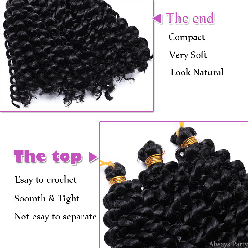 Curly Kinky Deep Wave 3 Bundle Thick Afro Crochet As Human Hair Brazilian 90g US