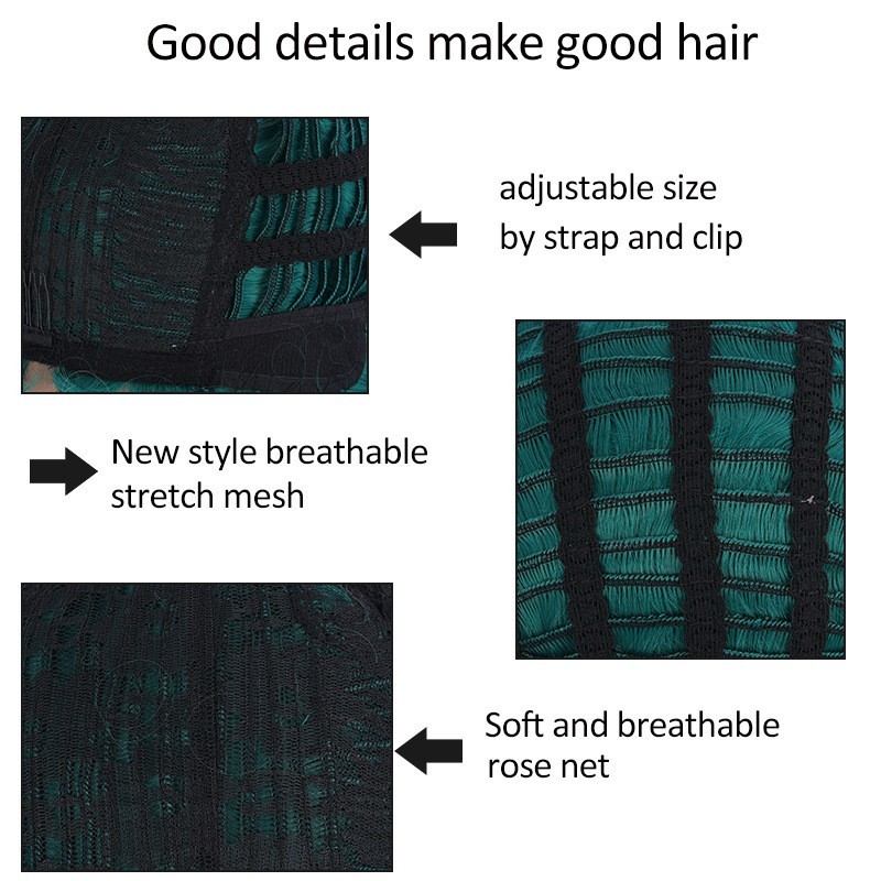 Women’s Short Finger Wave Wig Heat Resistant Synthetic Hair Retro Wavy Wig
