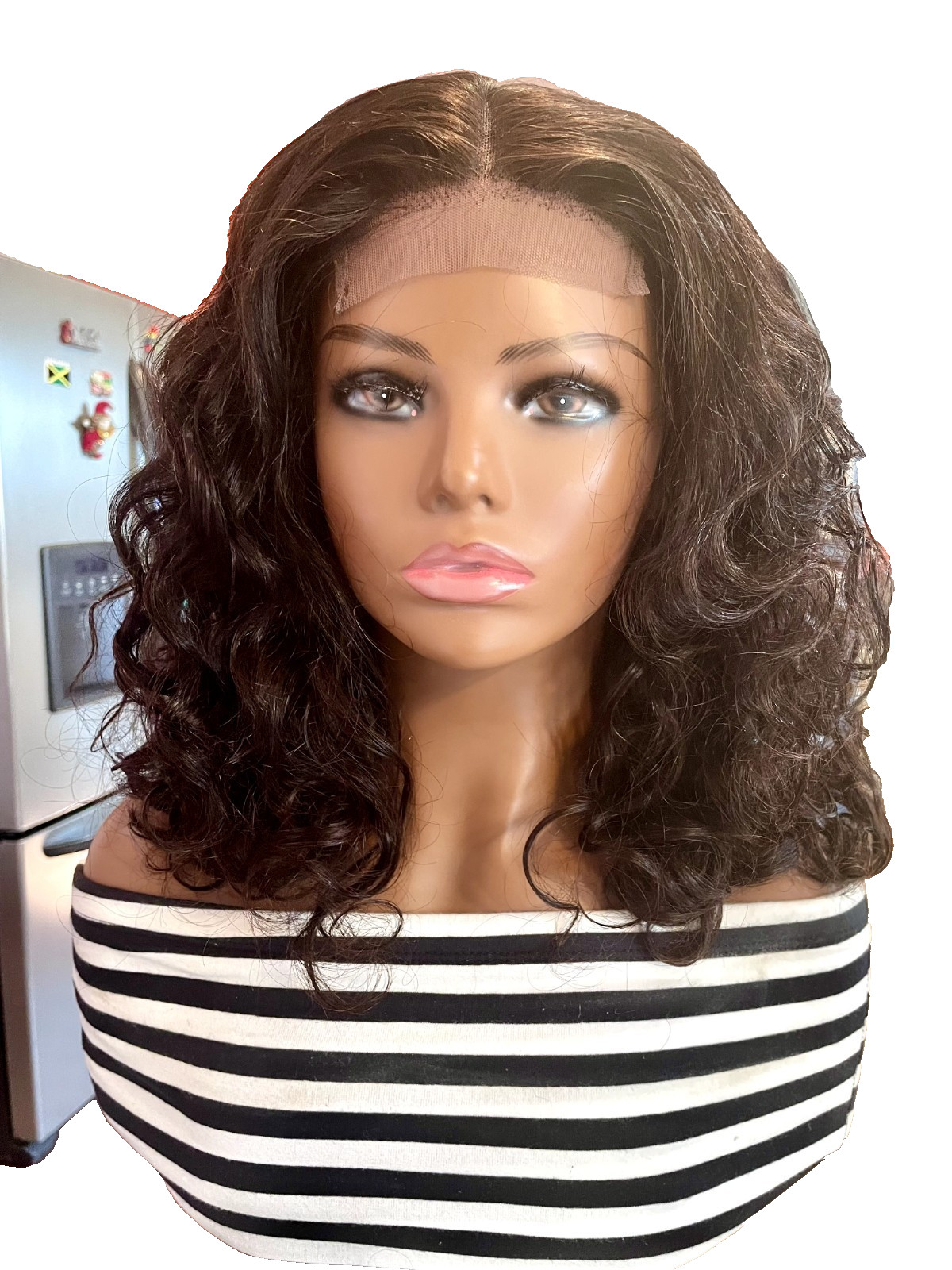 Cambodian Loose Wave Hair Glueless 14″ Wig 250% Density, Authentic