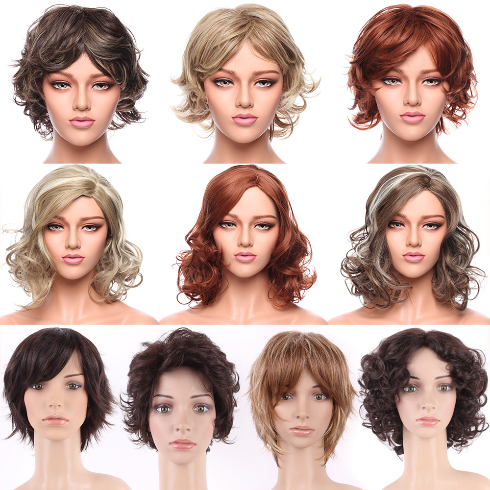 Ladies Party Cosplay Casual Wigs Women’s Short Straight Hair Bob Wigs With Bangs