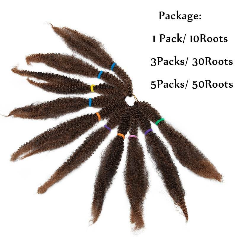 Natural Bob Marley Kinky For Twist Crochet Braid Hair Extensions Curly Afro Hair