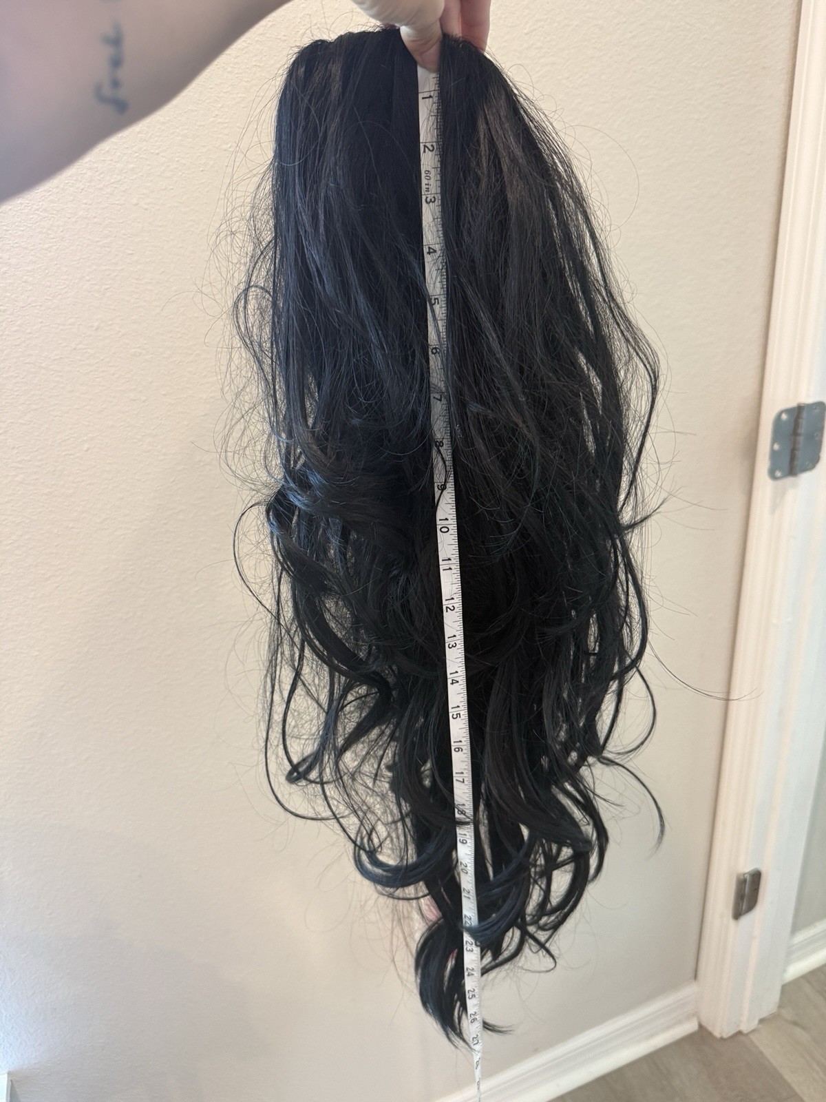 Black Wig Long Curly Wavy Costume Cosplay Halloween Daily Wear ~26″