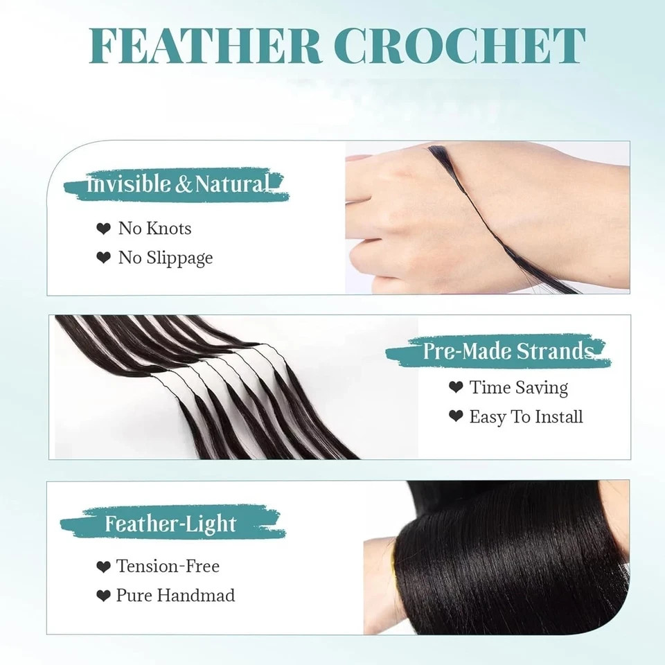 OiMiGO 20” Human Crochet Hair Extensions Color: #1B YK | Size: 20 Inch