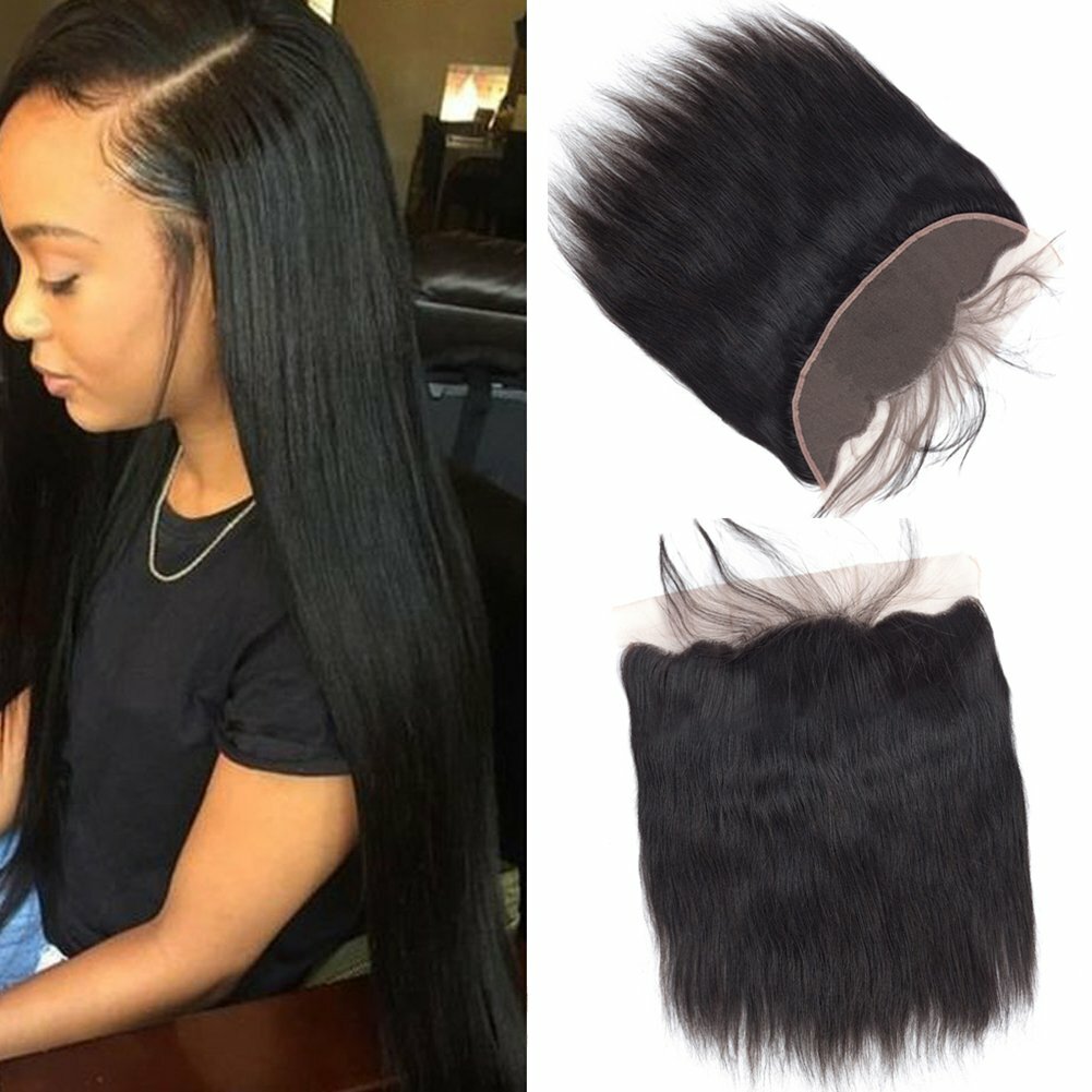 Brazilian Straight Body Wave Lace Frontal Closure Virgin Human Hair Extensions