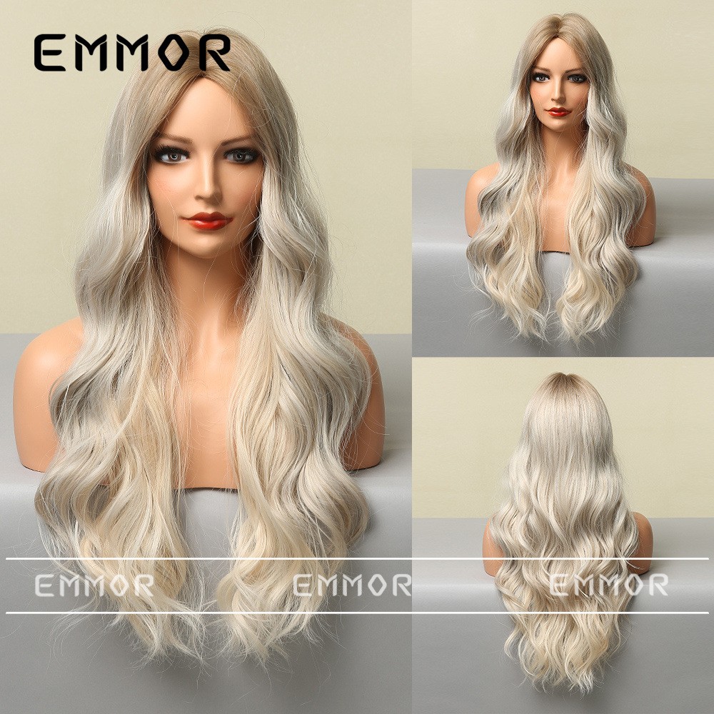 Middle Part Long Curly Wig Multiple Colors Available Fluffy Heat Resistant Full