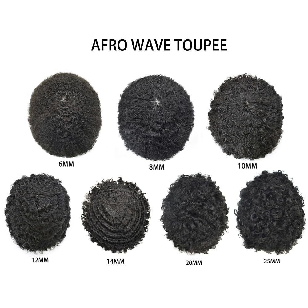 Hair Units for Black Men All Lace Afro Curly African American Toupee Hairpieces