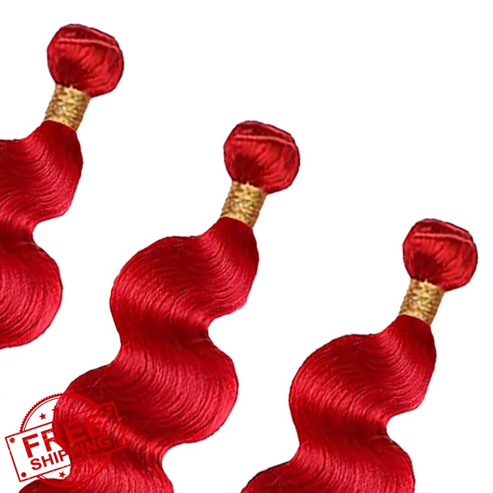 Weeybay Red Body Wave 14 16 18 Inch Bundles