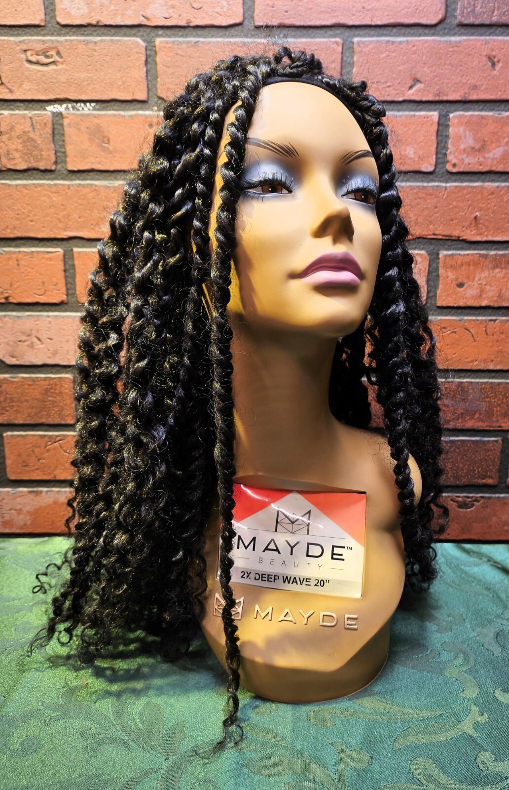 Mayde Beauty 2x Deep Wave 20″ Wig Weave + Face Mannequin Curls Dreadlocks Female
