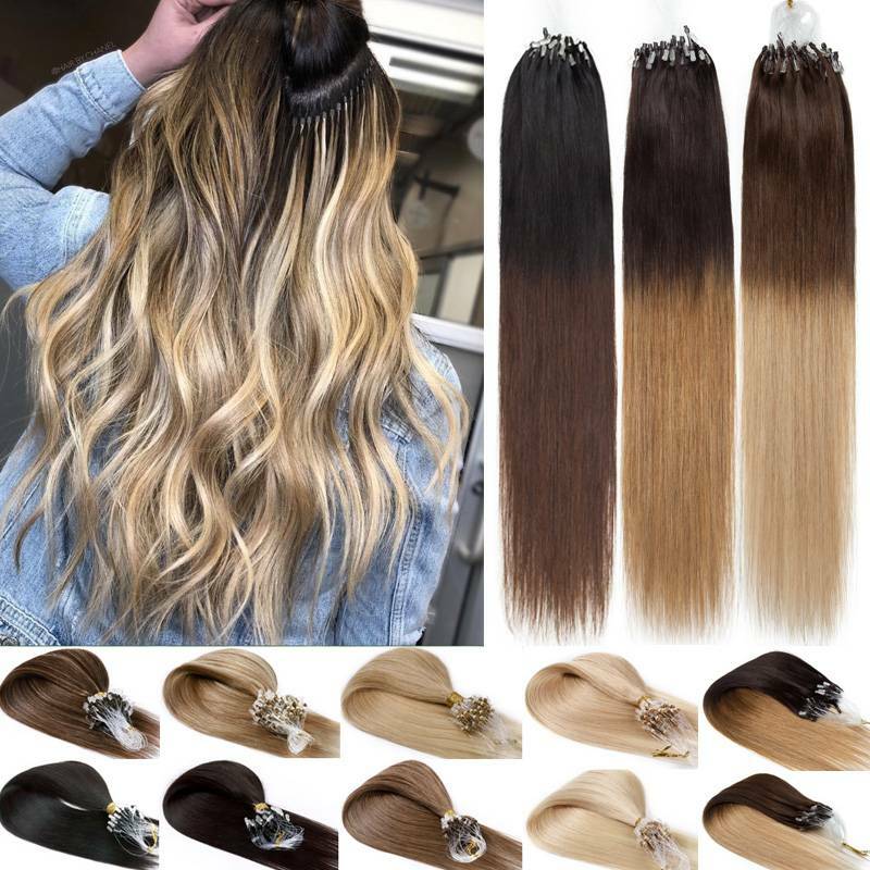 150g Micro Loop Ring Link 100% Human Hair Extensions Real Remy Highlight 300S US