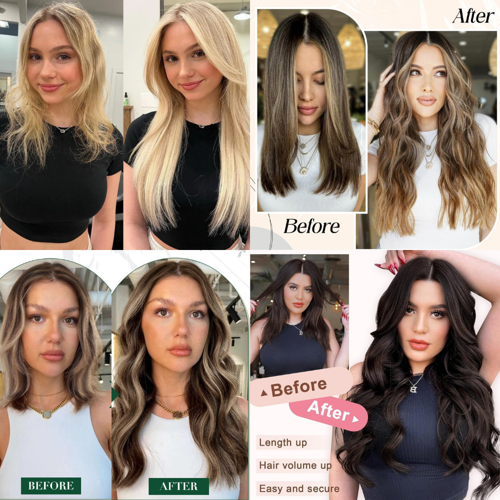 100% Human Hair Extensions Clip In Real Remy Hair Extensions Full Head CLEARANCE