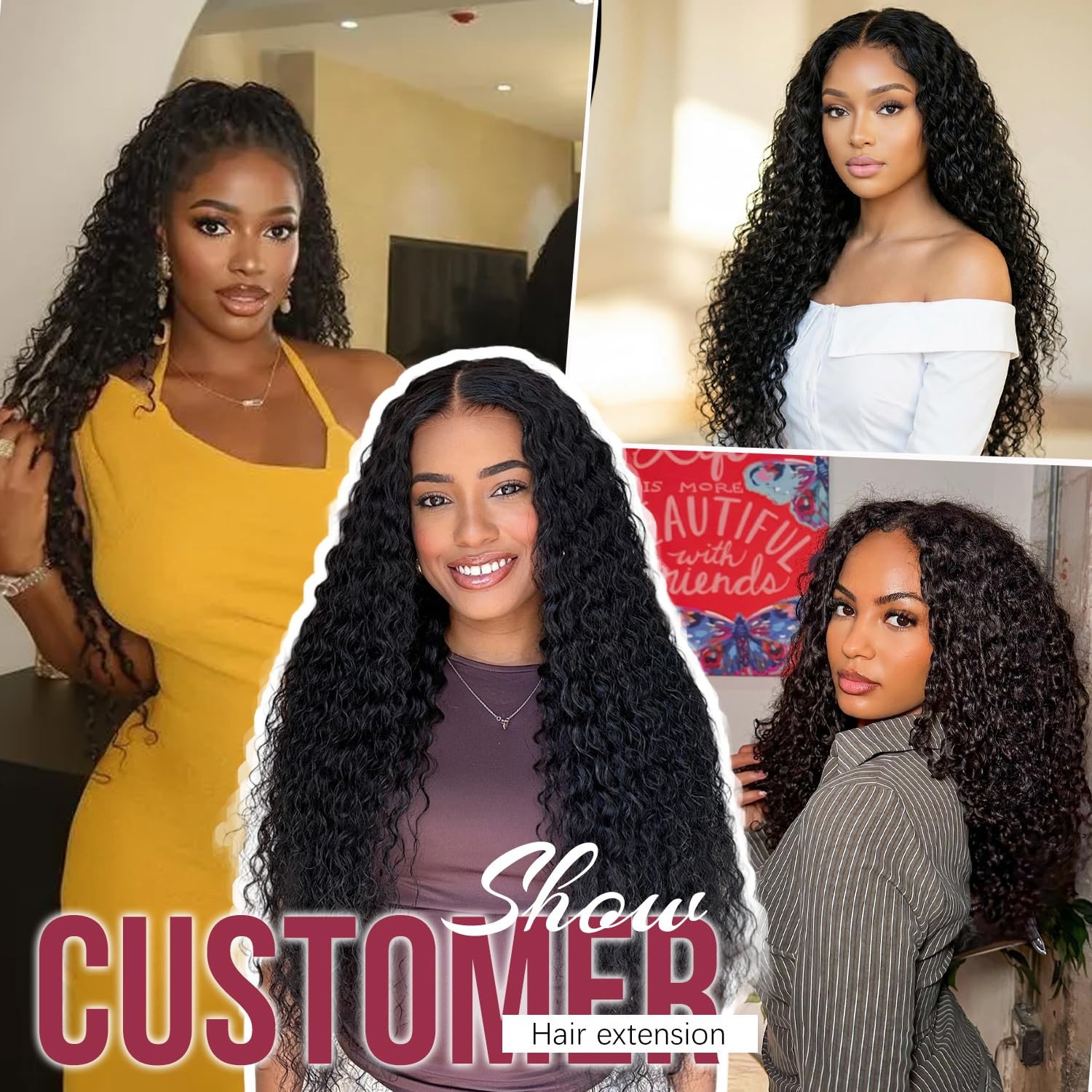 Morris Miracle Knots Crochet Human Hair Deep Wave For Black Women18 Inch 60G